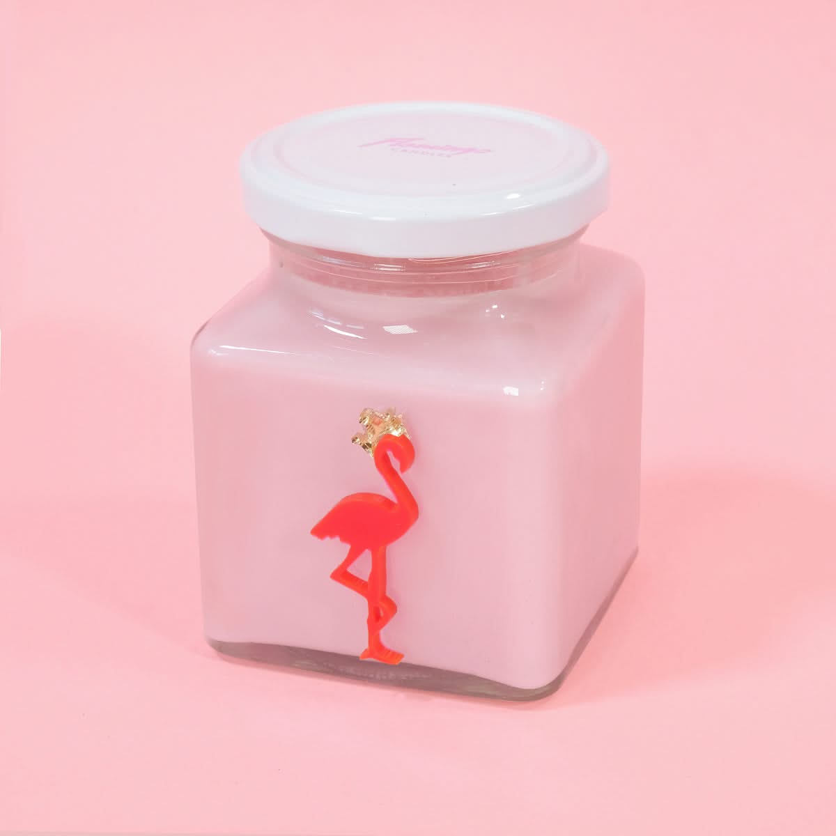 Peppermint Swirls Red Christmas Flamingo Candle