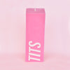 Pink Ribbon TITS Slogan Block Pillar Candle
