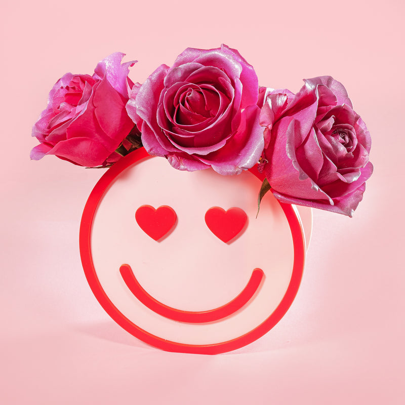 Baby Pink Heart Eye Valentine Happy Vase