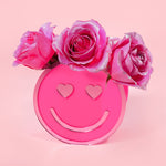Hot Pink Heart Eye Valentine Happy Vase