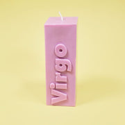 Virgo Zodiac Block Pillar Candle