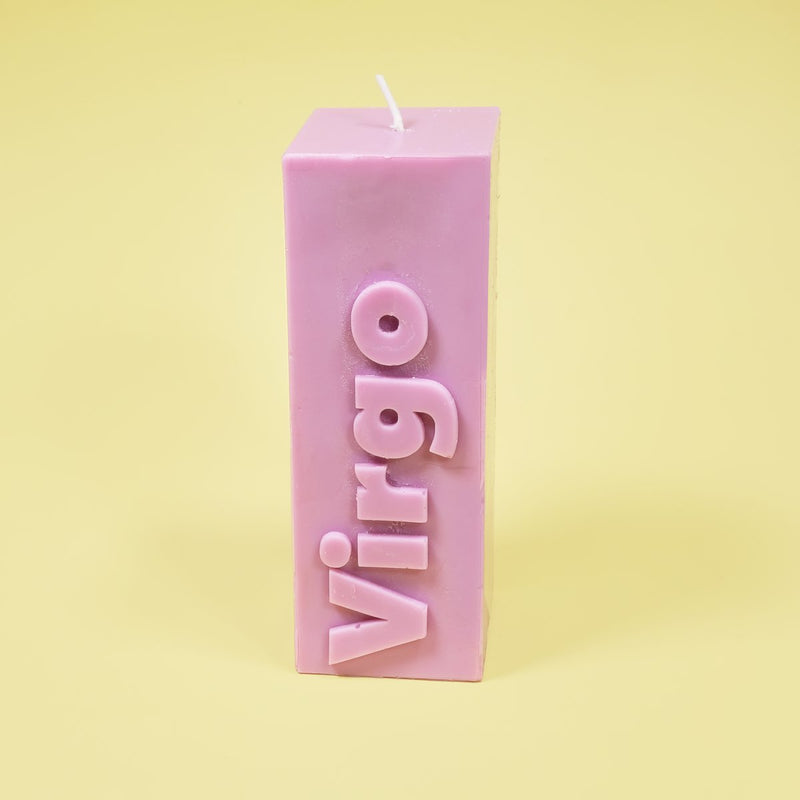 Virgo Zodiac Block Pillar Candle