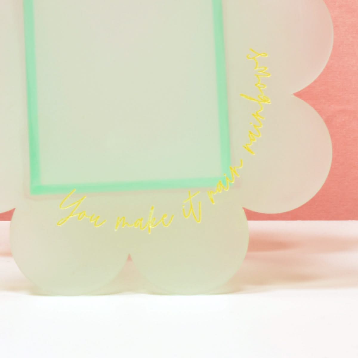 Mint Green You Make it Rain Rainbows Vase