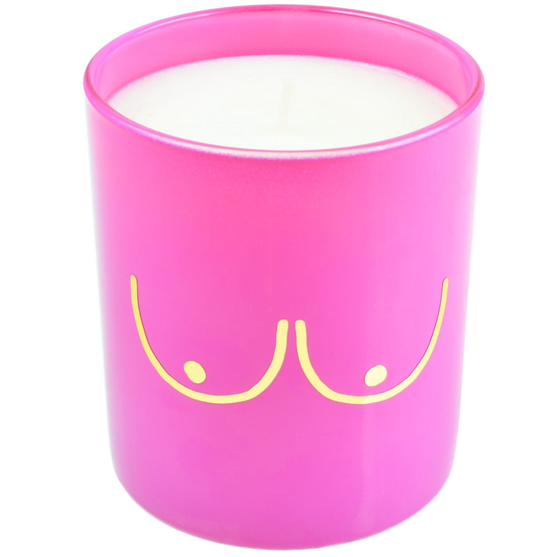 Pink Ribbon Bright Pink Boobs Candle