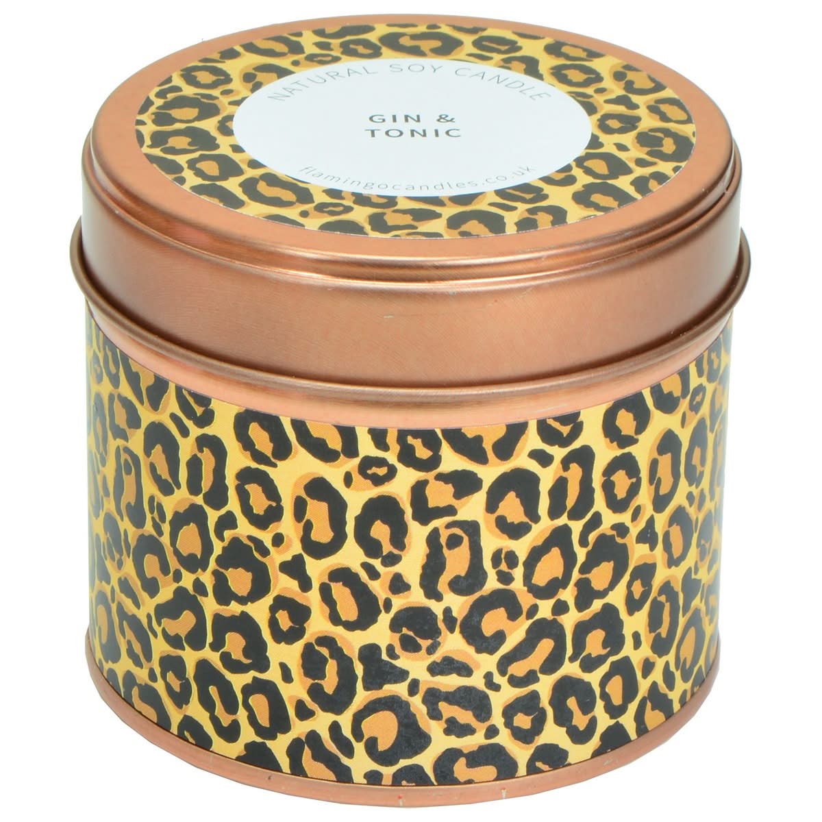 Gin & Tonic Leopard Print Tin Candle