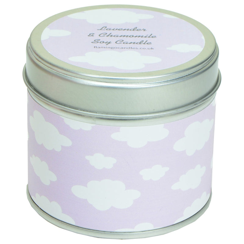 Lavender & Chamomile Lilac Sky Print Tin Candle
