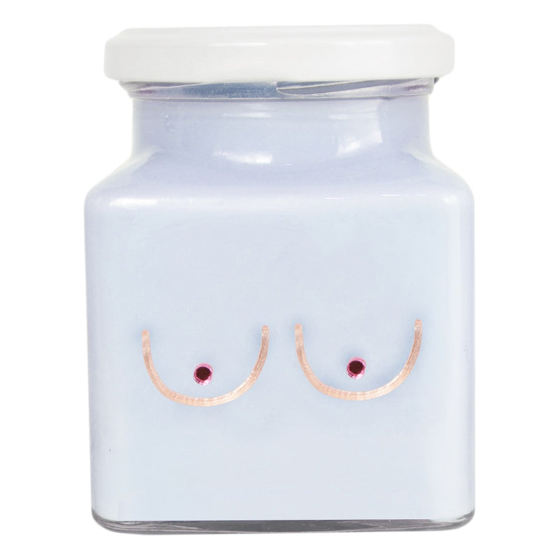 Pink Ribbon Lilac Boobs Square Candle