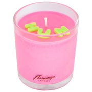 Rainbow Candy Neon Pink Hun Embellished Candle