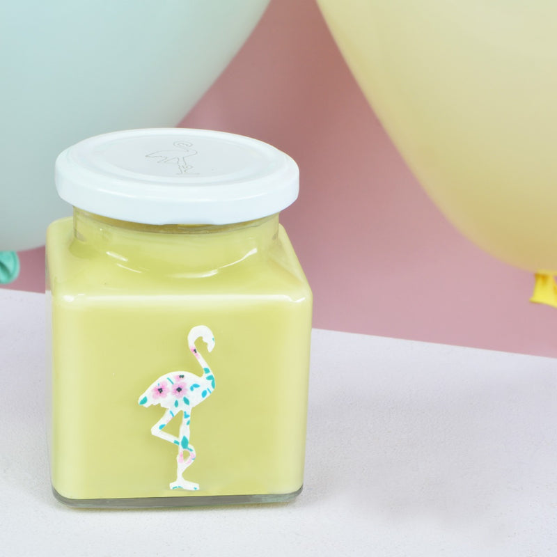 Special Edition Vanilla, Lemon & Goji Berry Floral Print Flamingo Candle